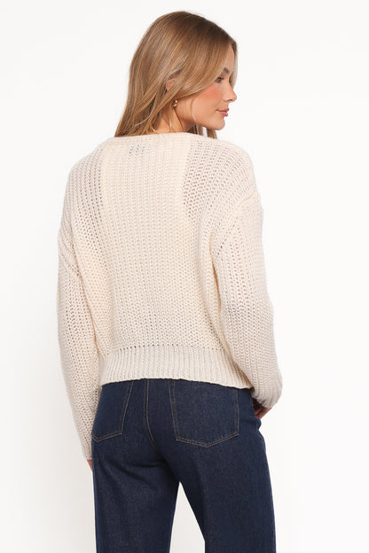Henderson Thick Knit Cardigan - Cream
