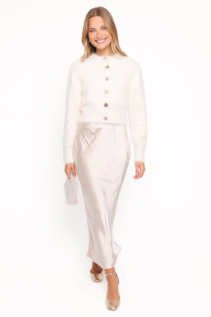 Jintie Vintage Button Cardigan - Cream