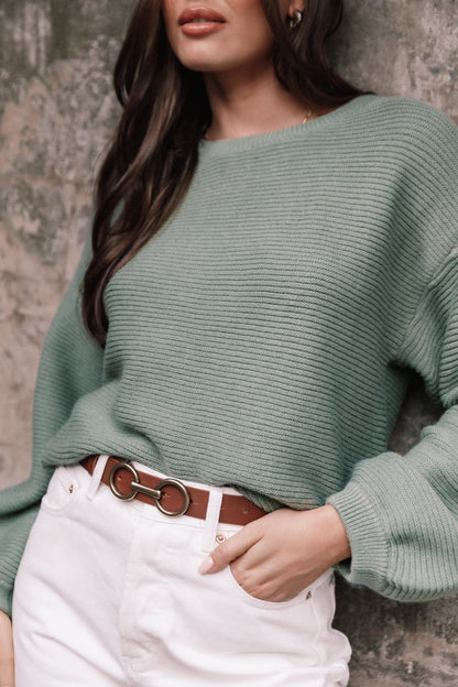 Lakelyn Textured Knit Sweater - Khaki