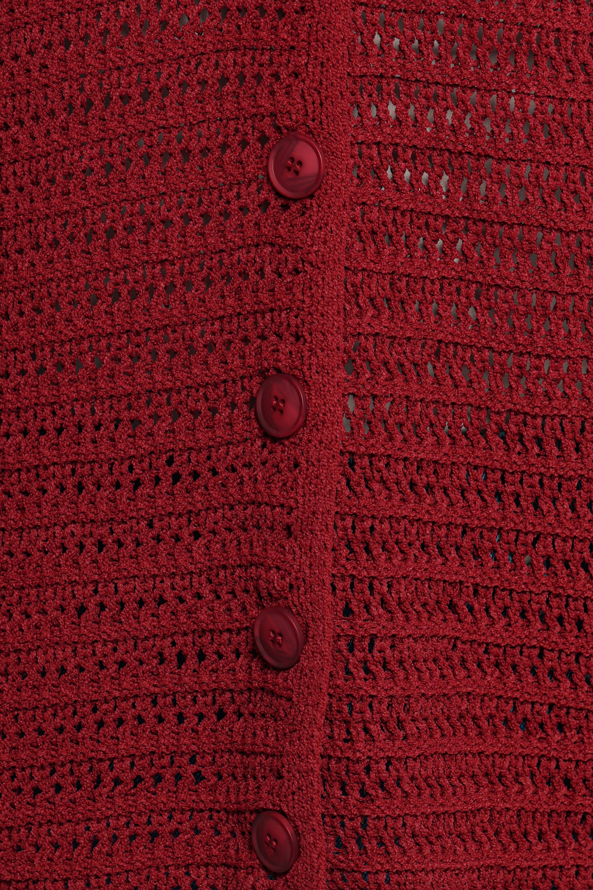 Lyra Large Collar Cardigan - Burgundy