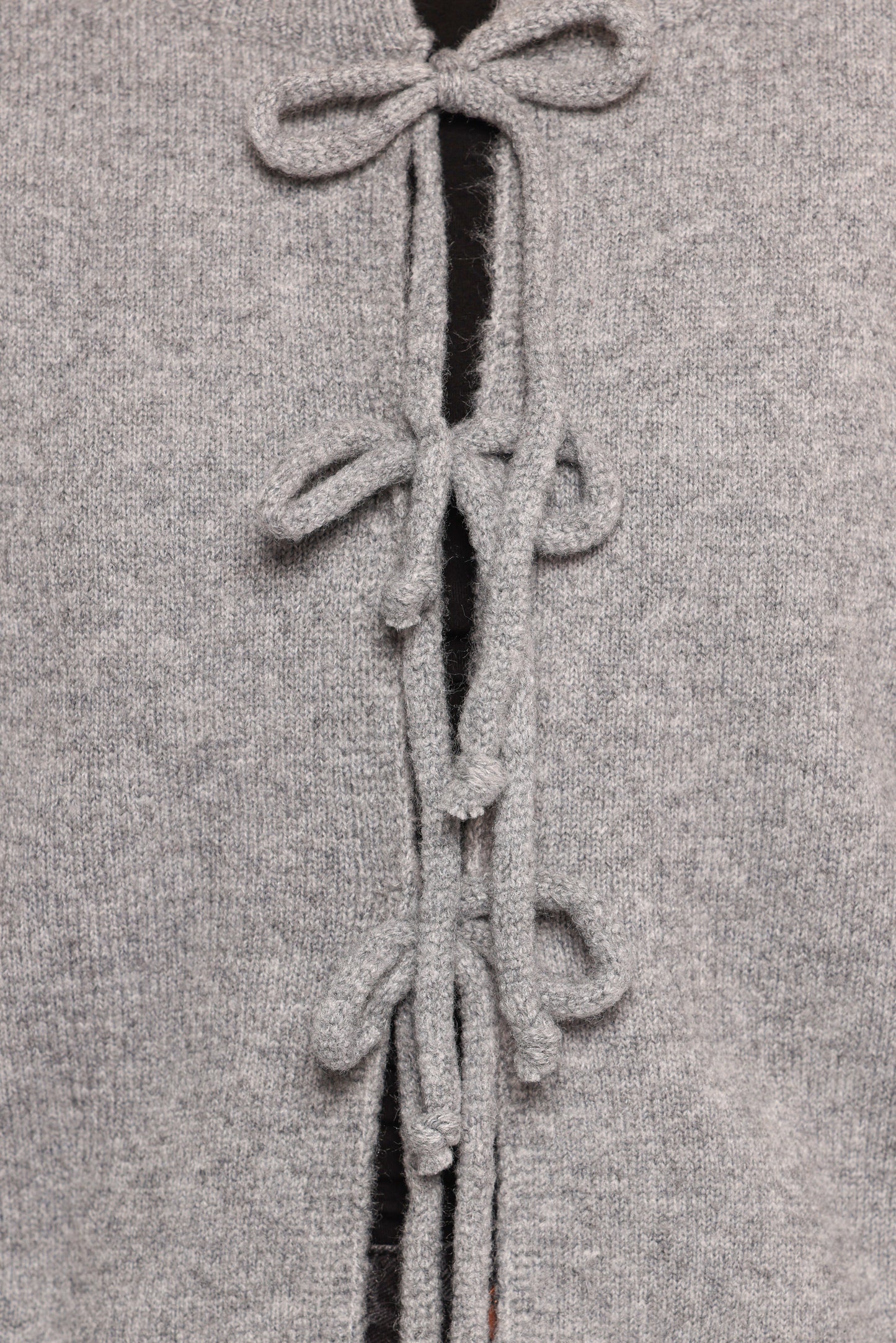 Neri Bow Tie Front Cardigan - Grey