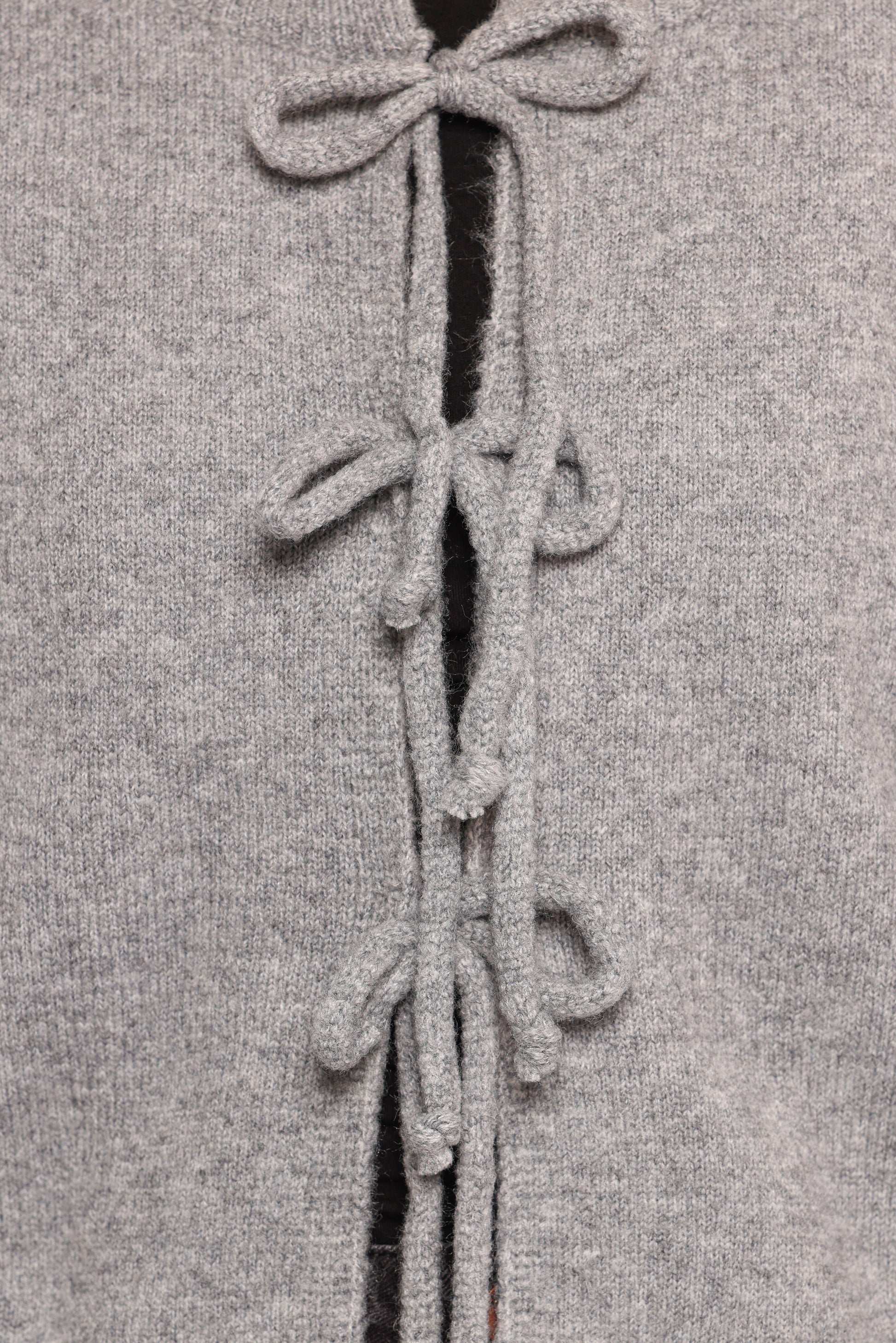 Neri Bow Tie Front Cardigan - Grey