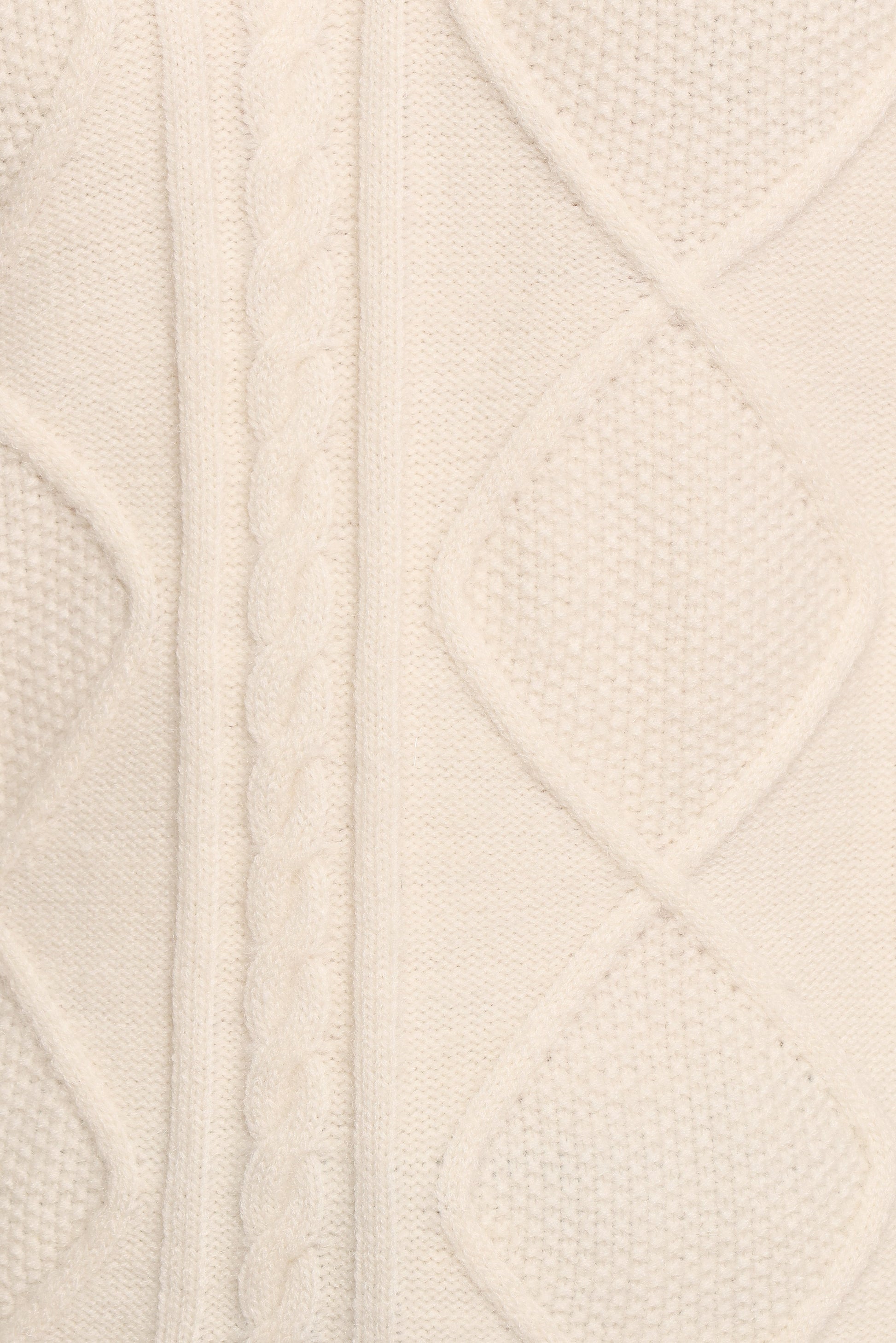 Robbie Collar Neck Cable Knit Sweater - Cream