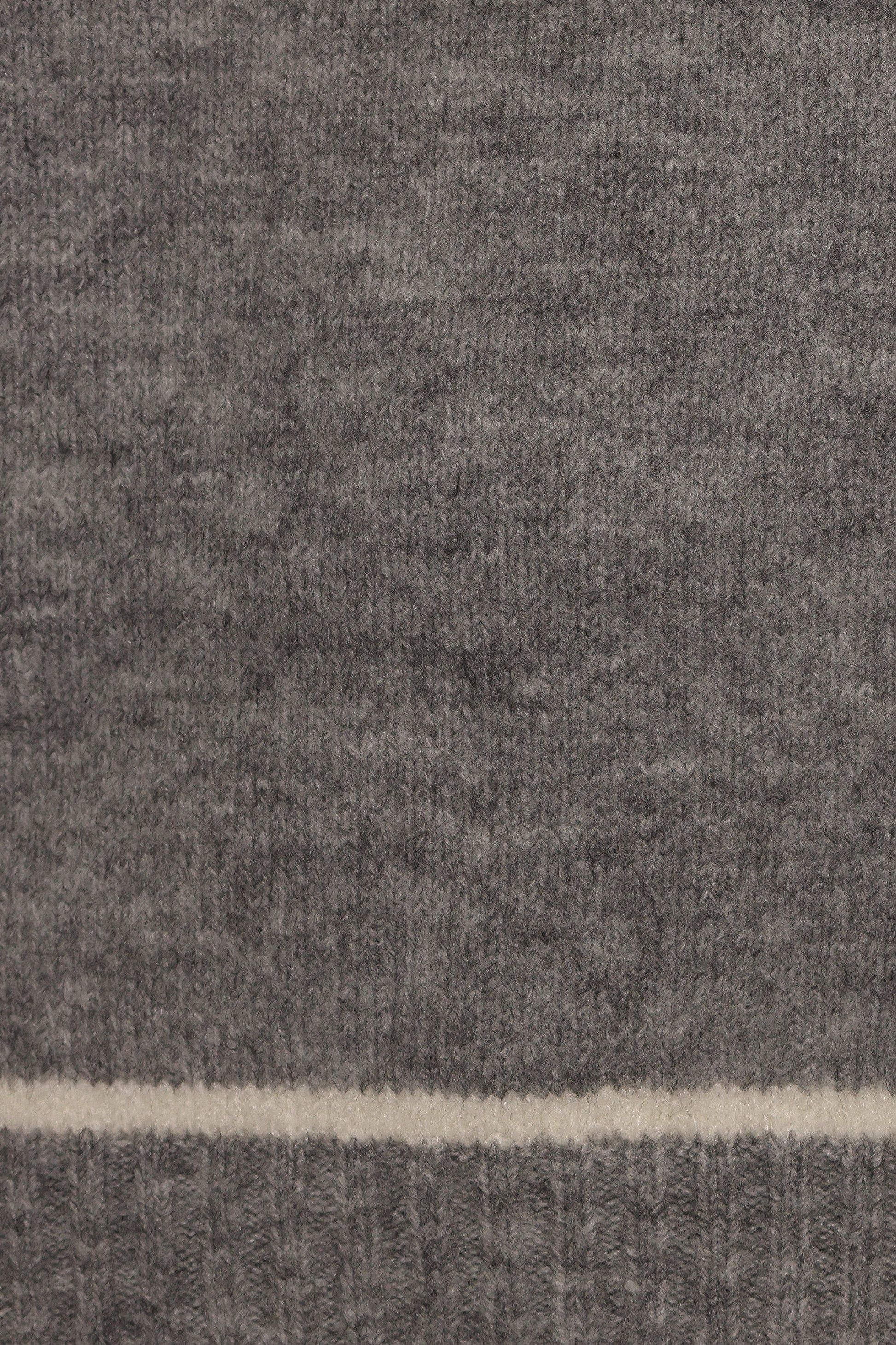 Rylee Contrast Hem Knit Sweater - Grey