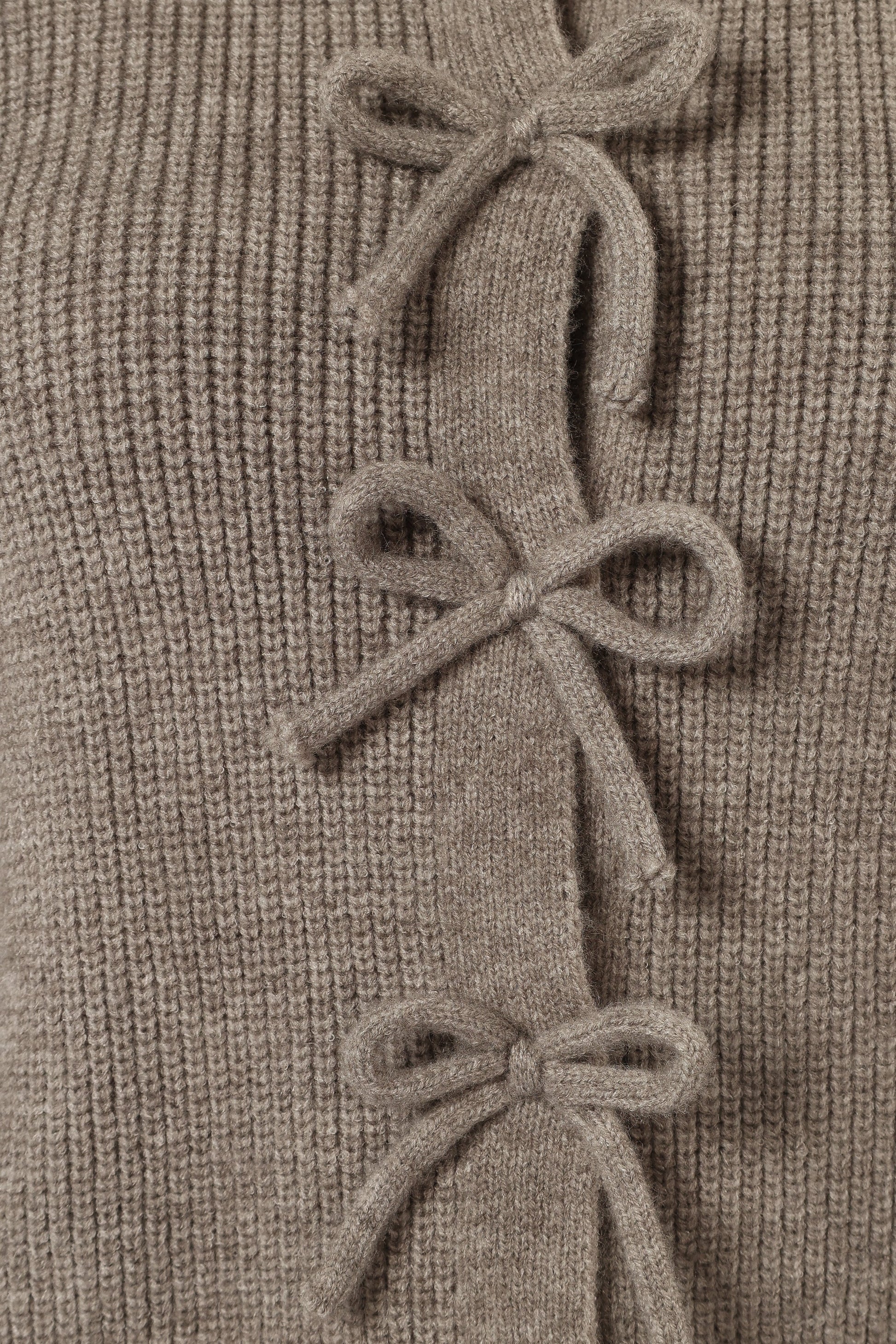 Wilde Bow Front Cardigan - Light Grey
