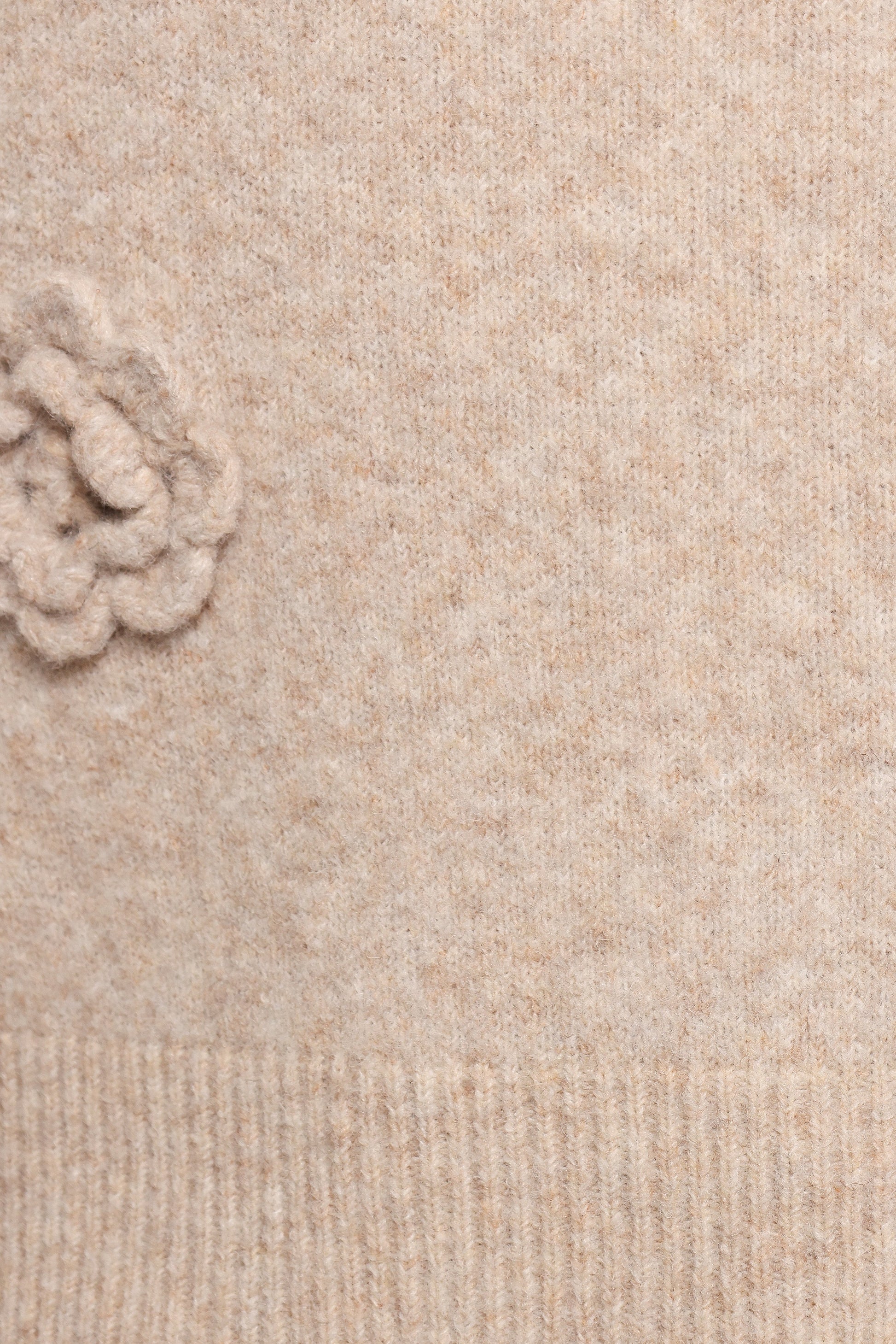 Wynne All Over Flower Knit Sweater - Light Taupe