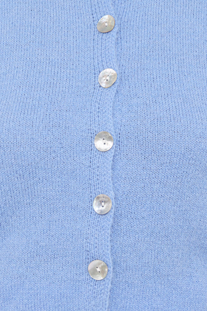 Zena Puff Sleeve Cardigan - Cornflower Blue