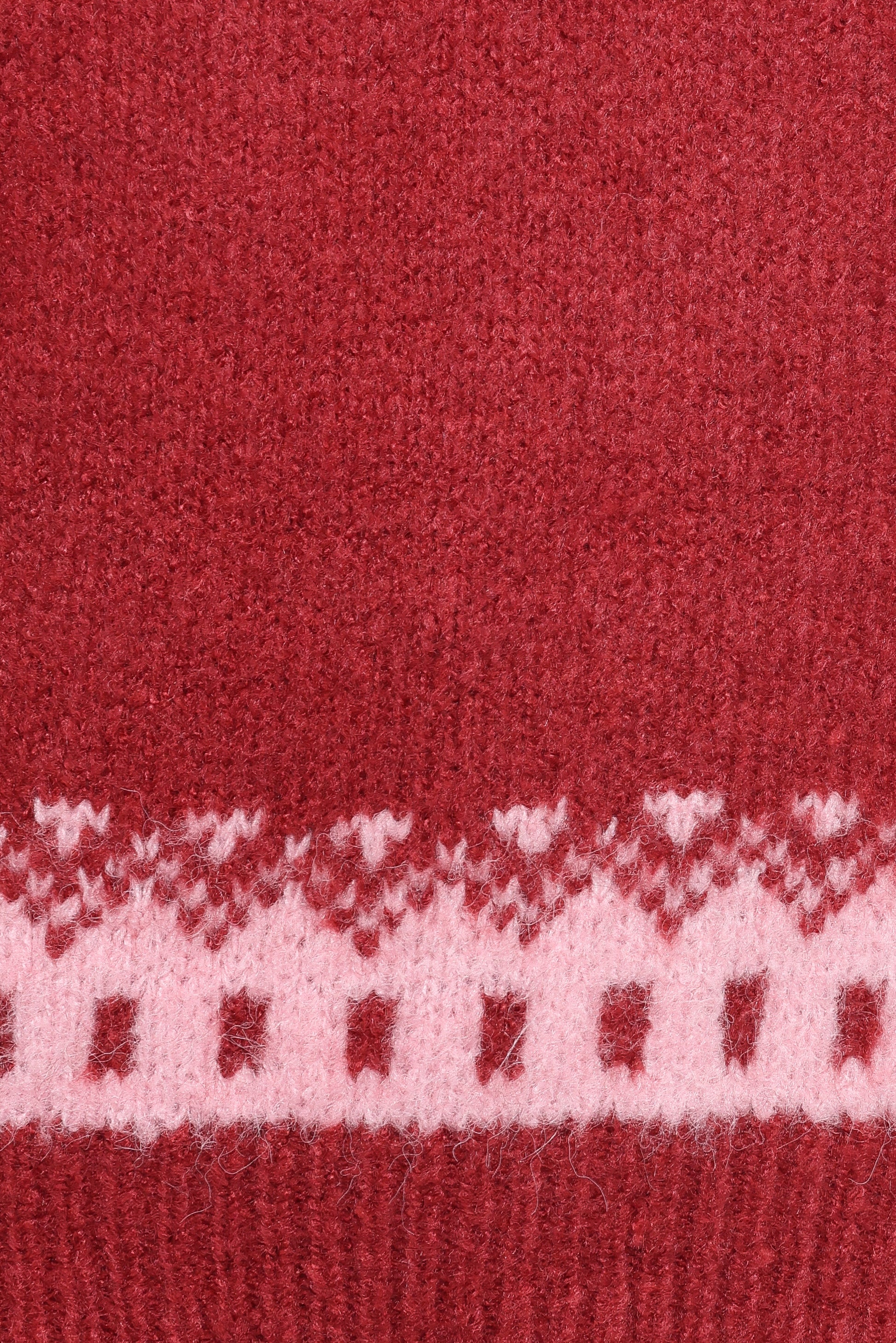 Zinnia Fairisle Knit Sweater - Red