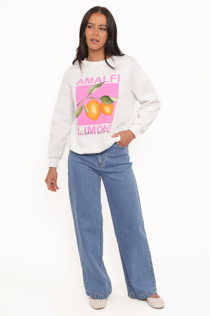 Amalfi Graphic Sweatshirt - White