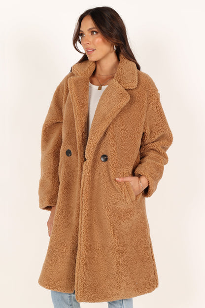 Beatrice Faux Fur Coat - Camel