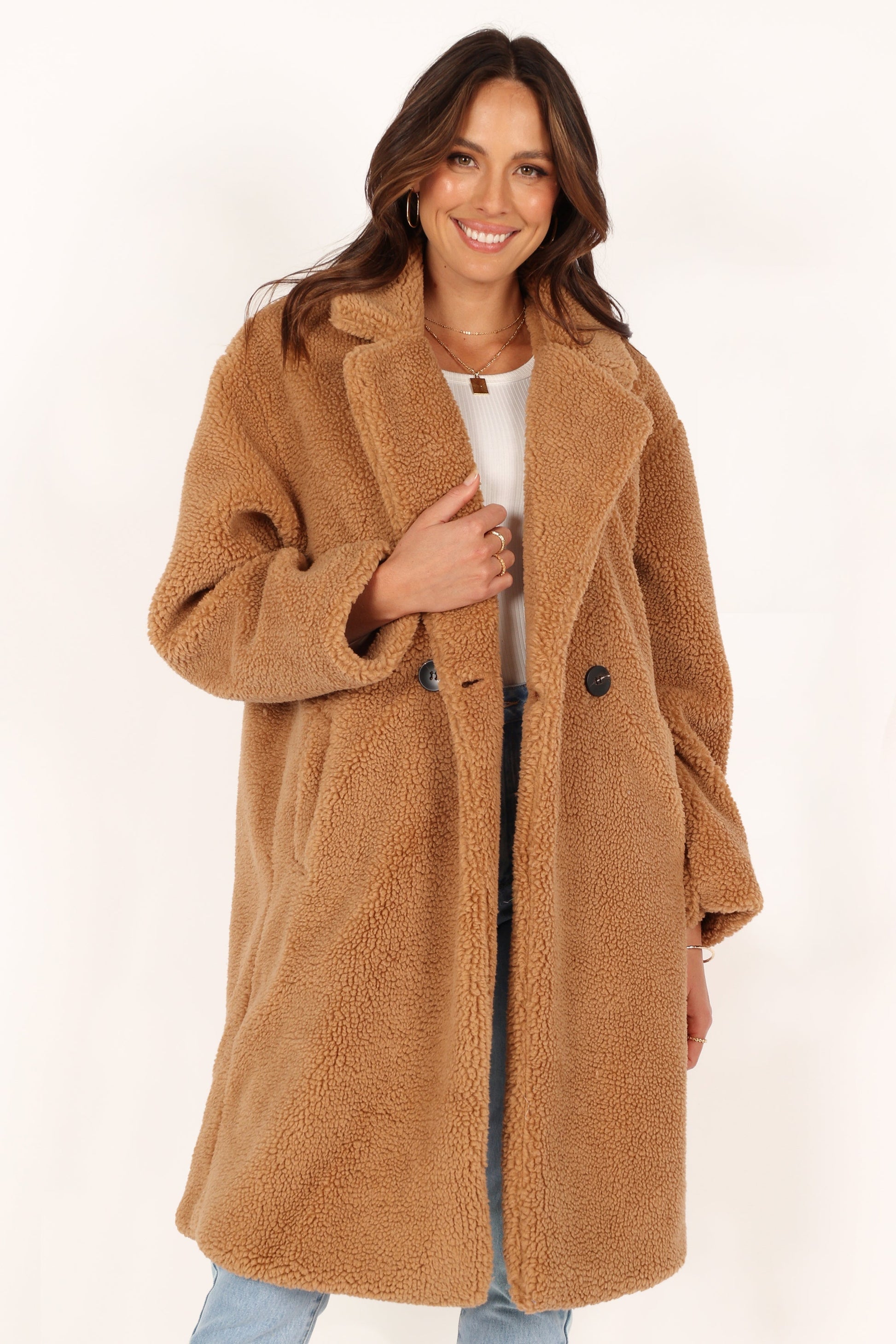 Beatrice Faux Fur Coat - Camel