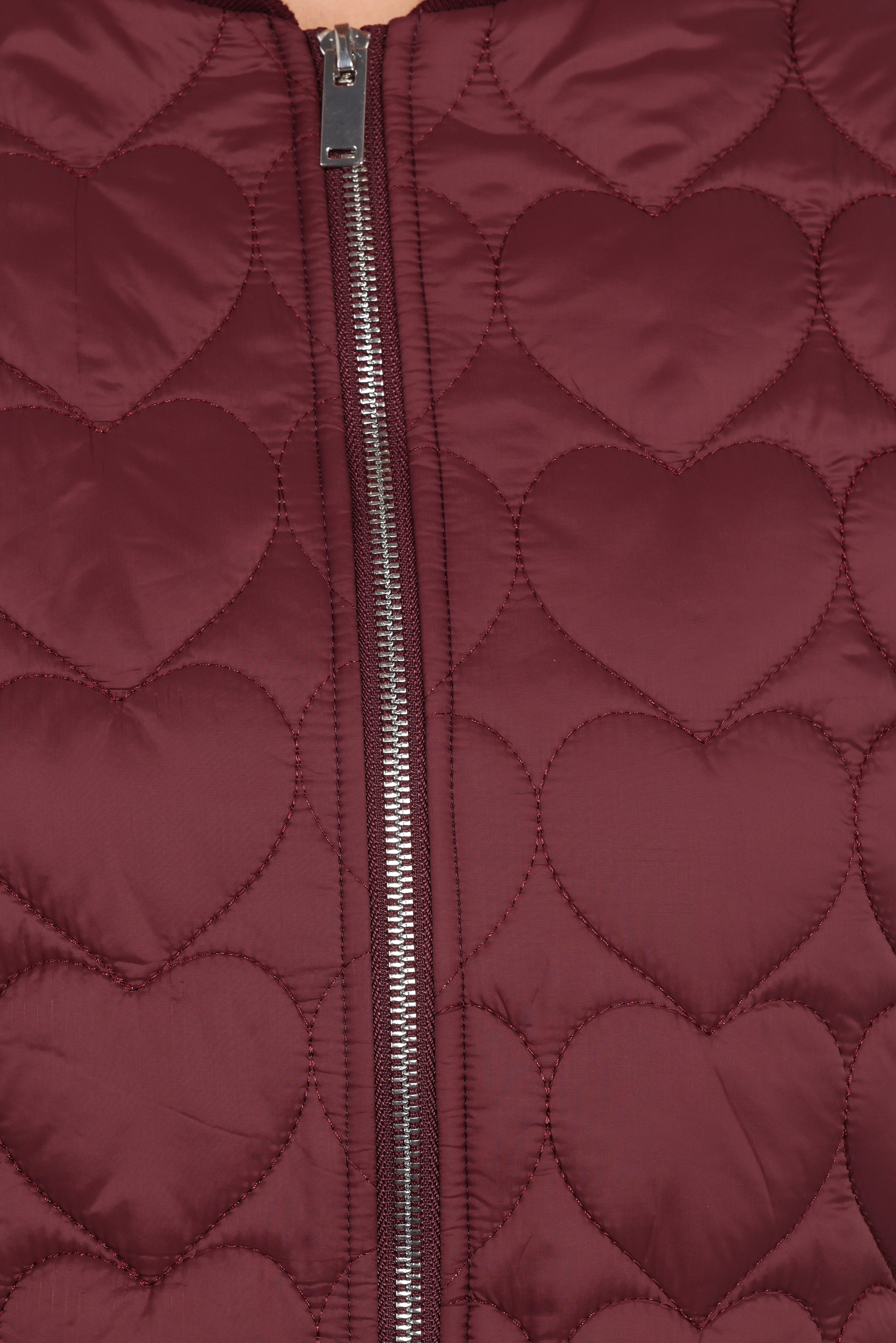 Genevieve Quilted Bomber - Cherry