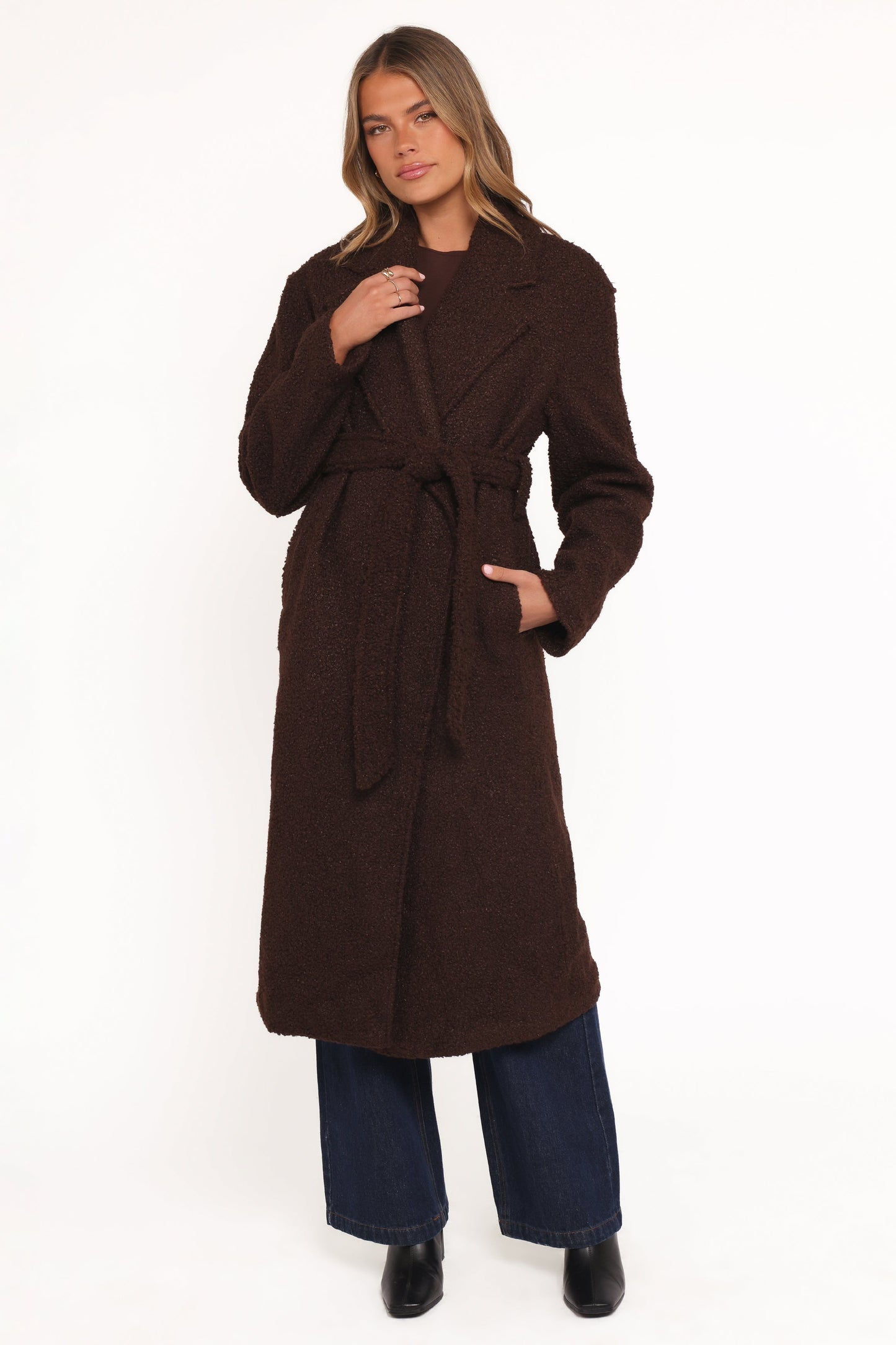 Goodie Shearling Coat - Chocolate