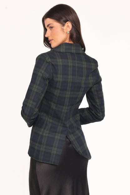 Juliette Blazer - Green Plaid