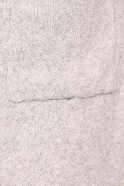 Katia Contrast Trim Coatigan - Light Grey