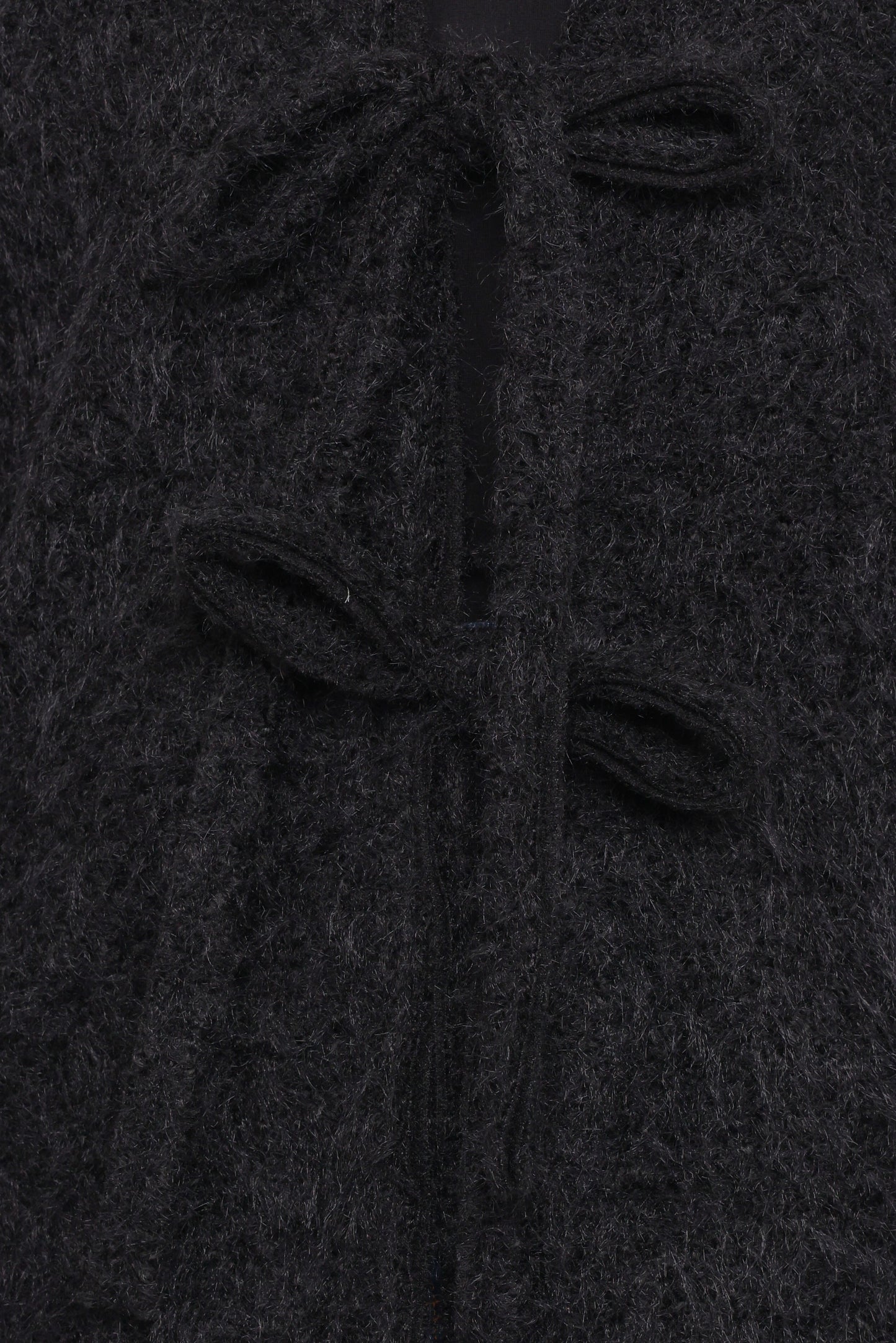 Kimmy Bow Oversized Cardigan - Black