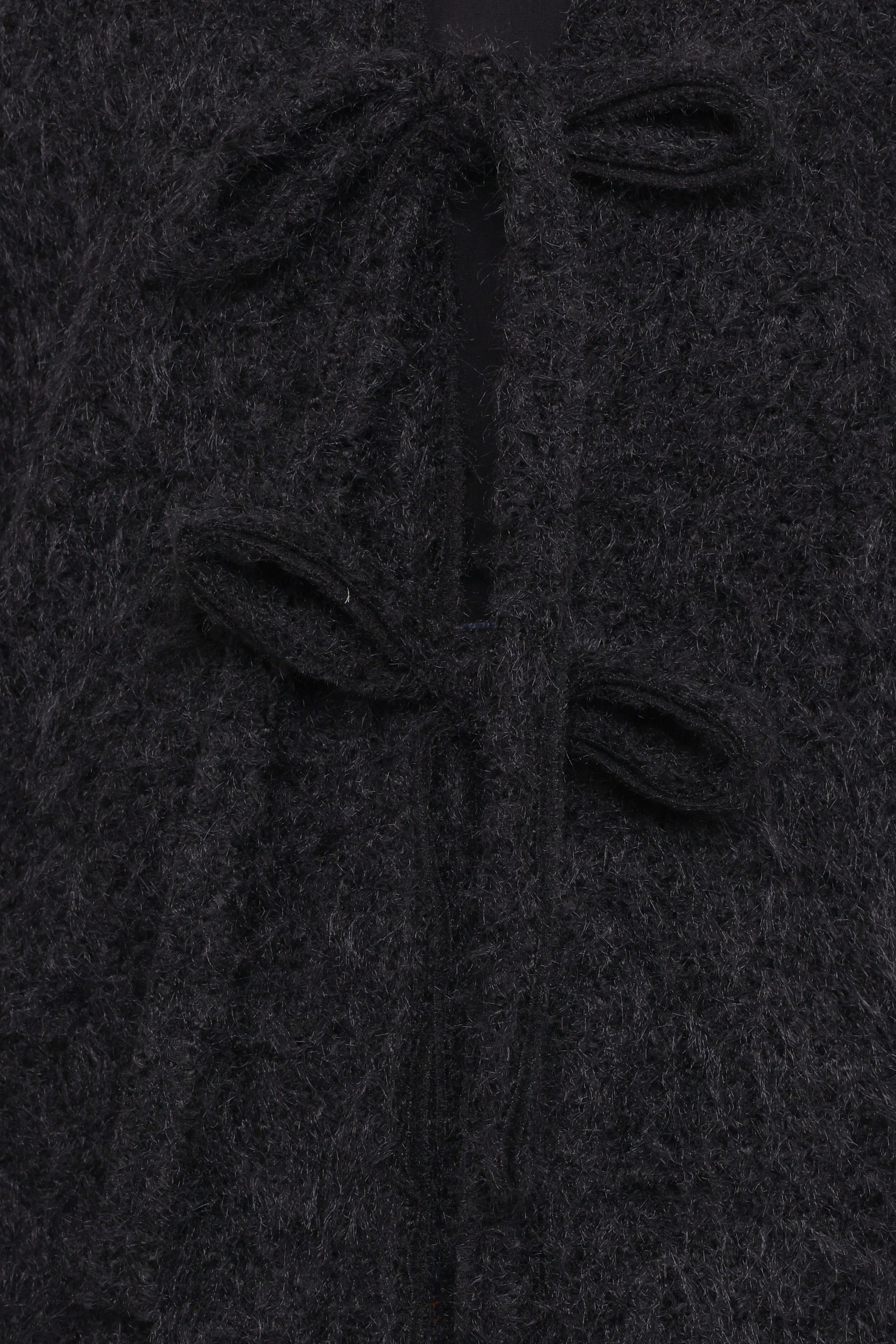 Kimmy Bow Oversized Cardigan - Black