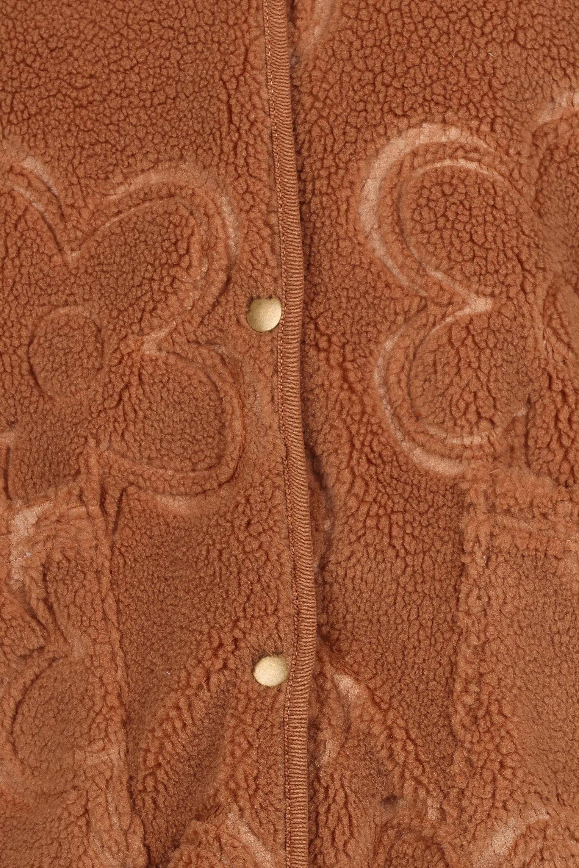 Lasky Flower Pattern Button Down Jacket - Camel
