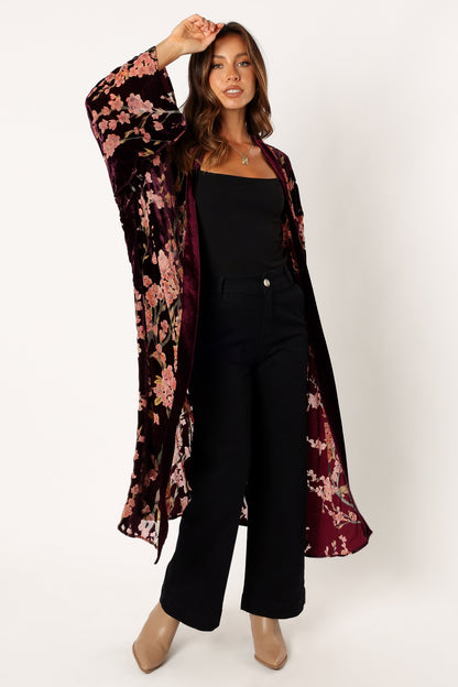 Lennon Velvet Duster - Floral