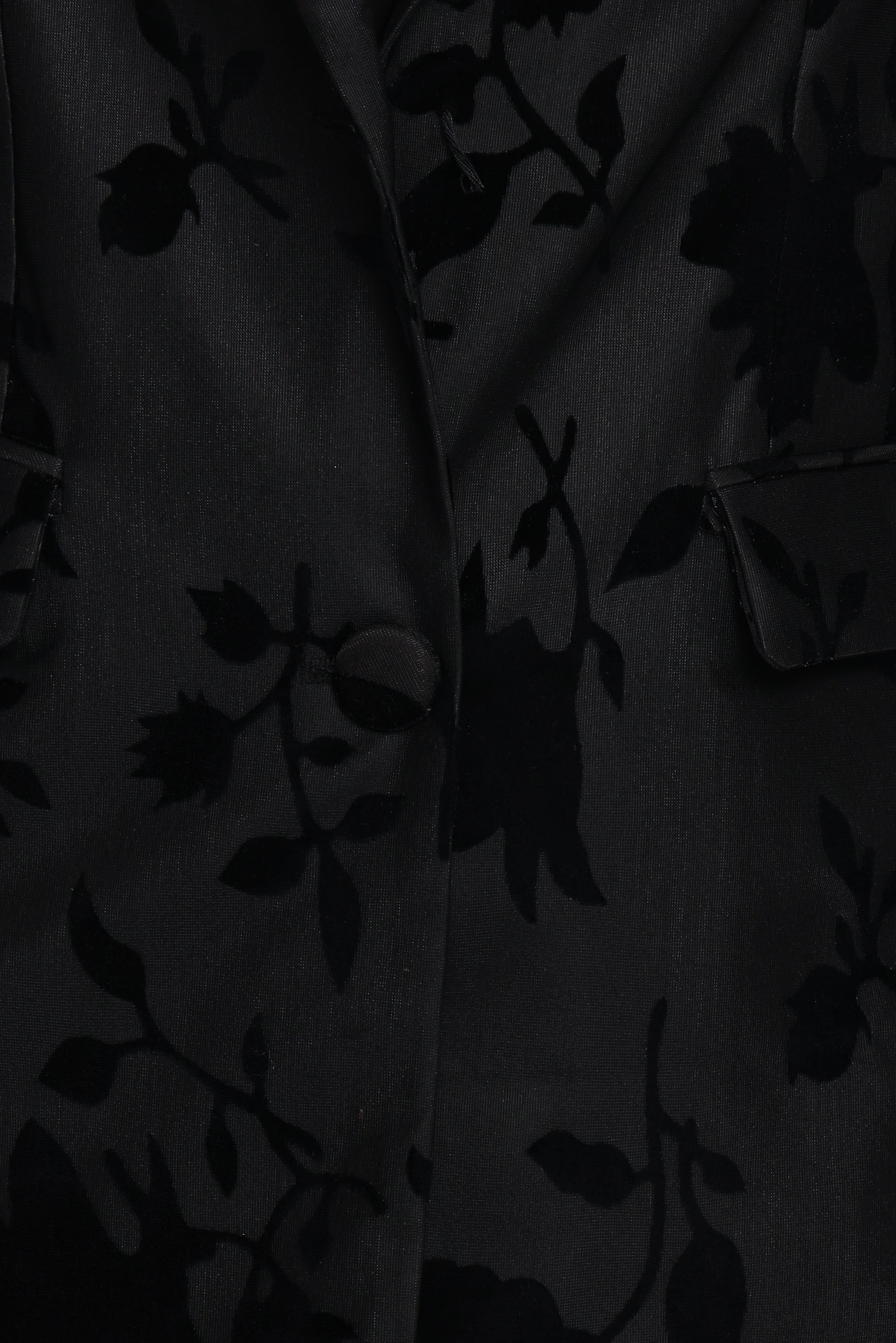 Ollie Burnout Blazer - Black Velvet