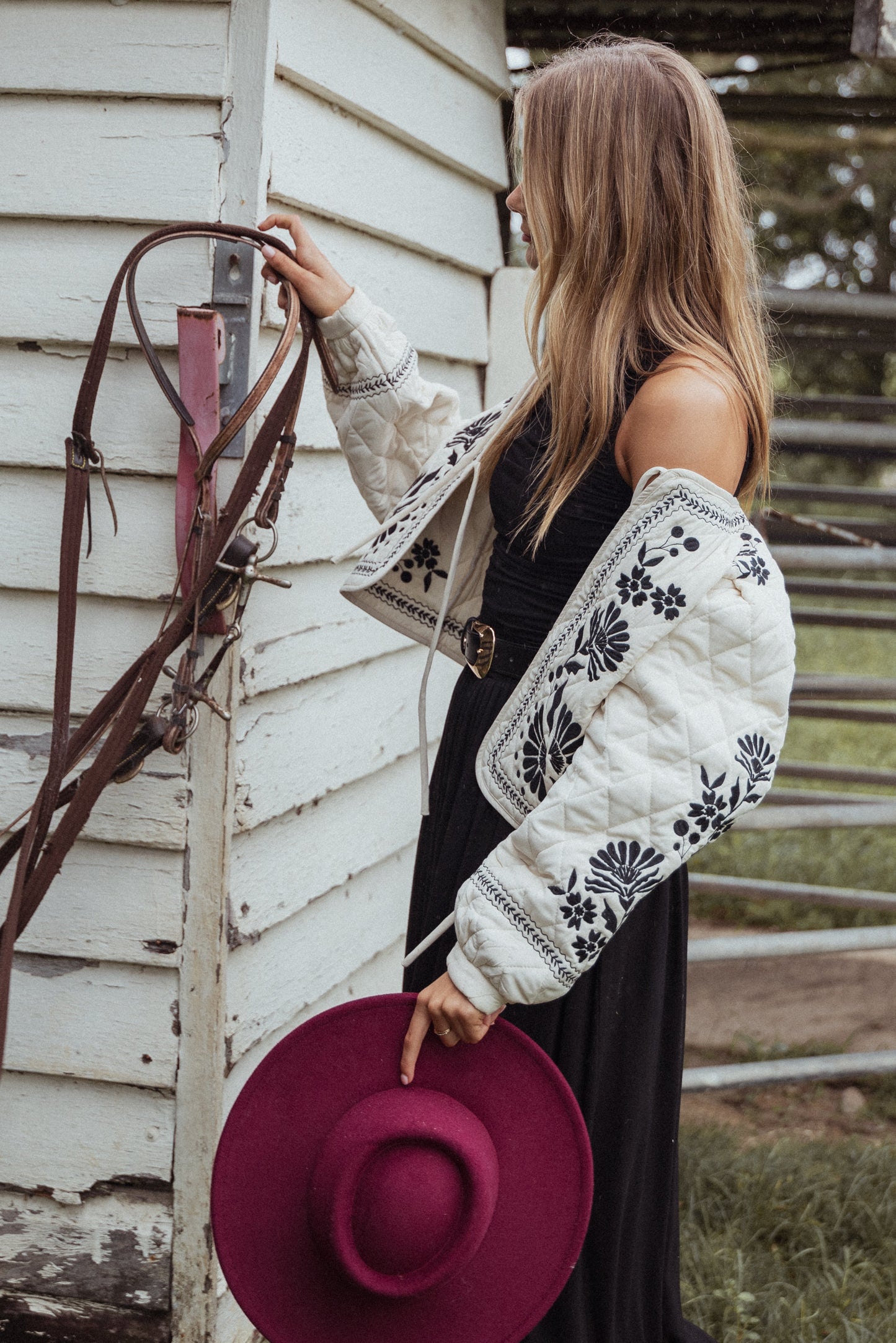 Vako Quilted Embroidered Jacket - Light Taupe