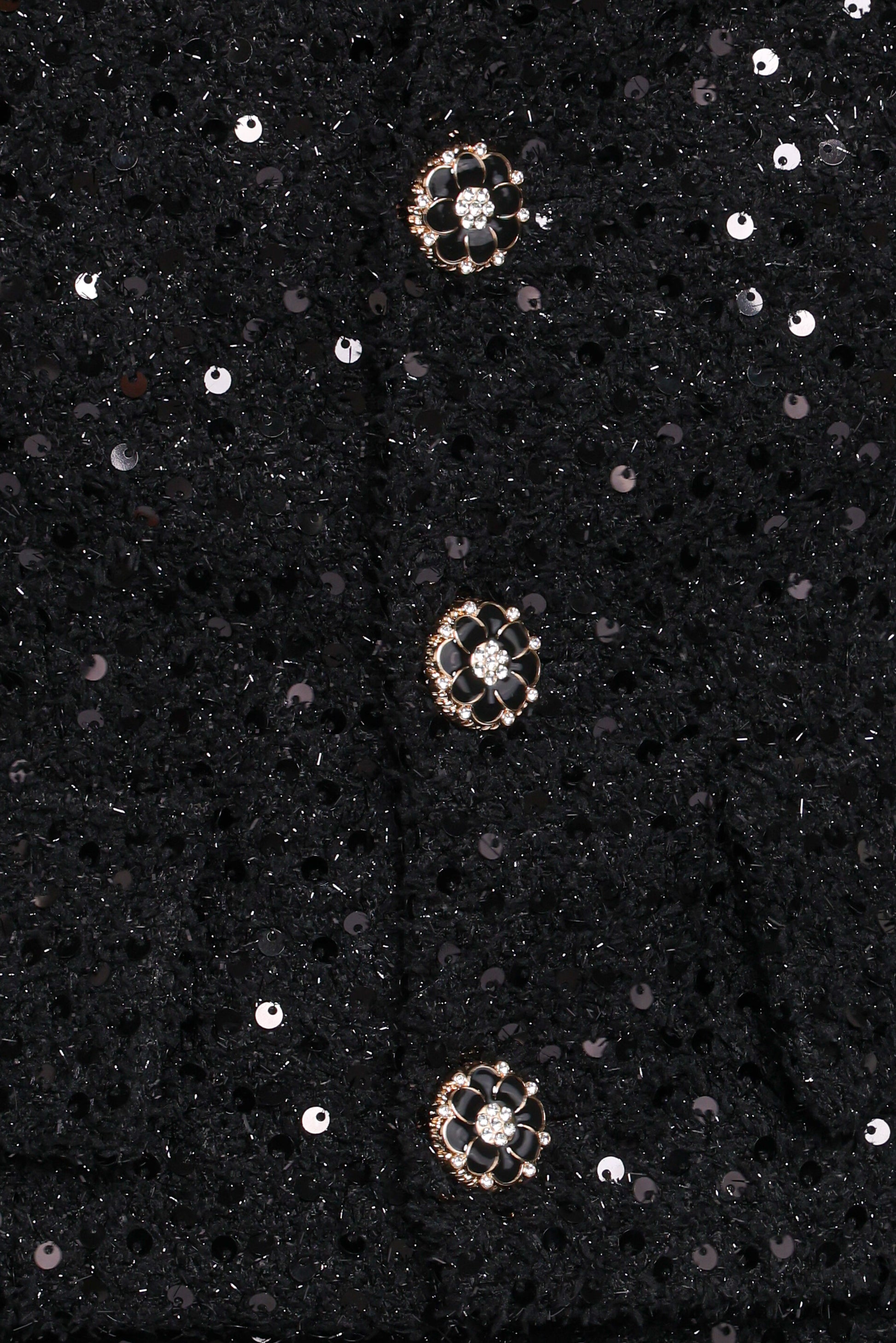 Valentina Cropped Blazer - Black Sequin