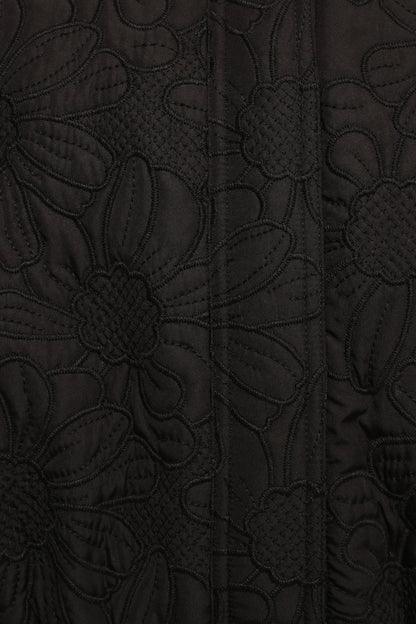 Yuki Tonal Embroidered Flower Jacket - Black