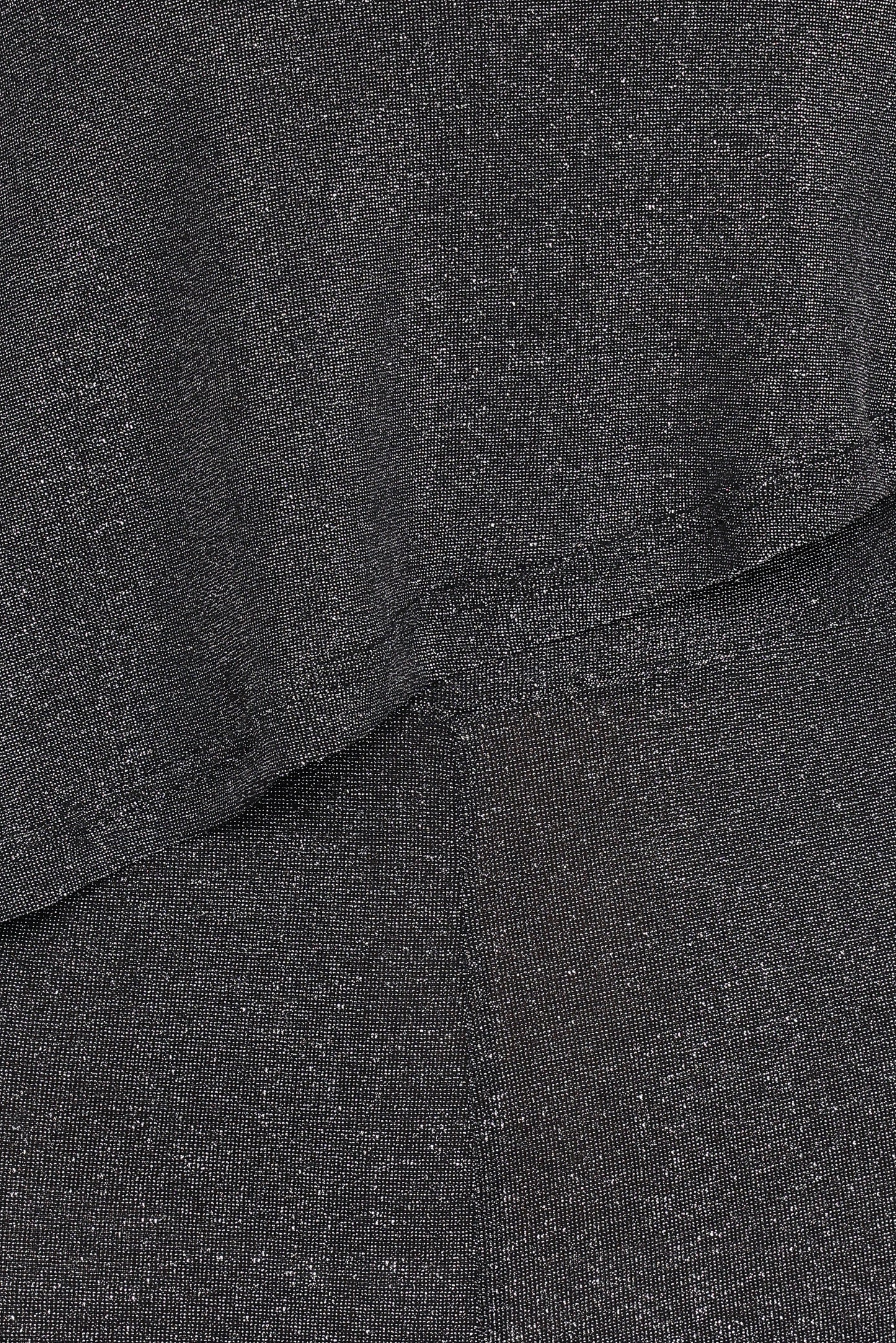 Anna One Shoulder Lurex Jumpsuit - Black Silver