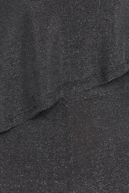 Anna One Shoulder Lurex Jumpsuit - Black Silver