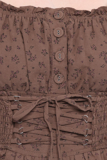 Bridget Jumpsuit - Taupe Purple Floral