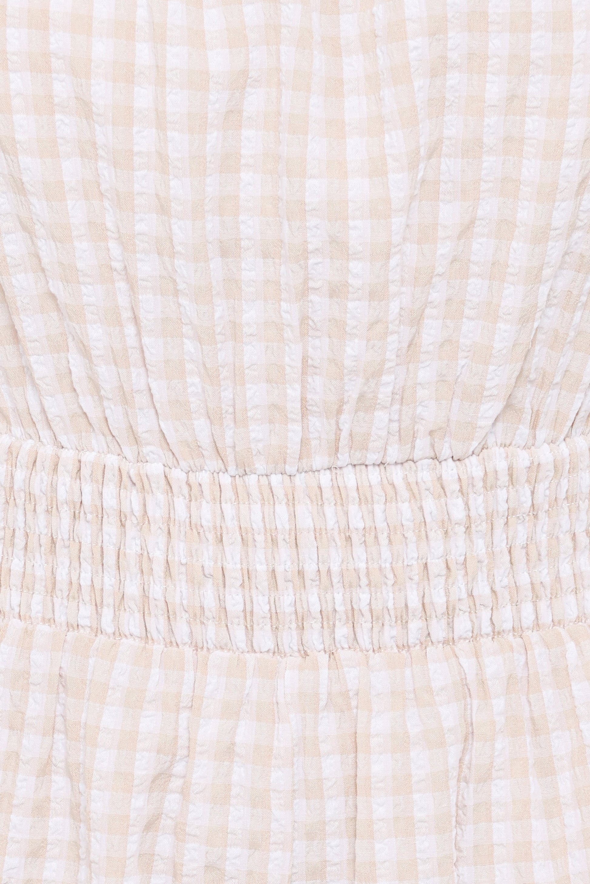 Felicity Romper - Beige Gingham