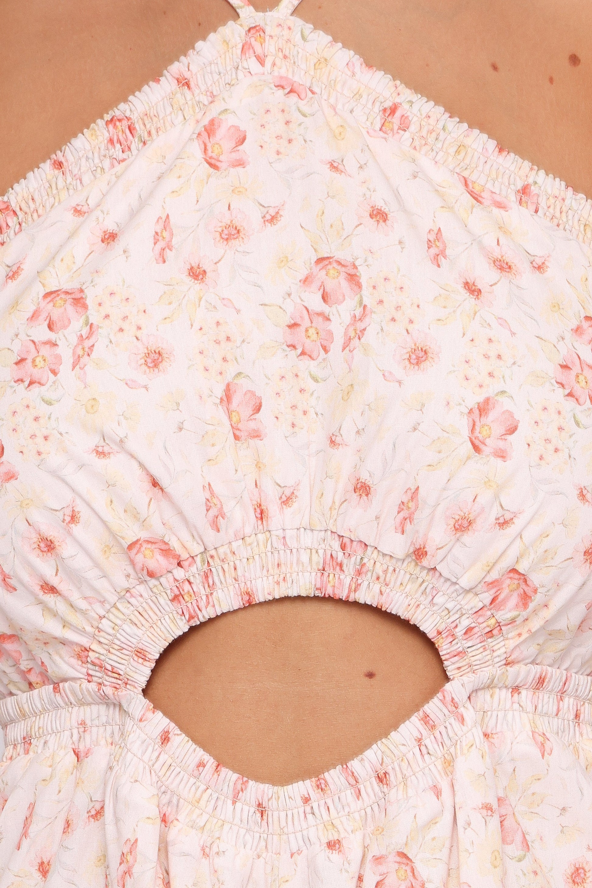 Madeira Jumpsuit - Peach Ditsy Floral