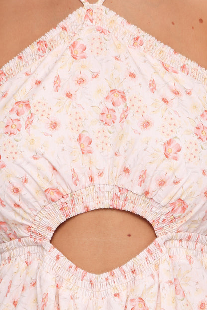 Madeira Jumpsuit - Peach Ditsy Floral