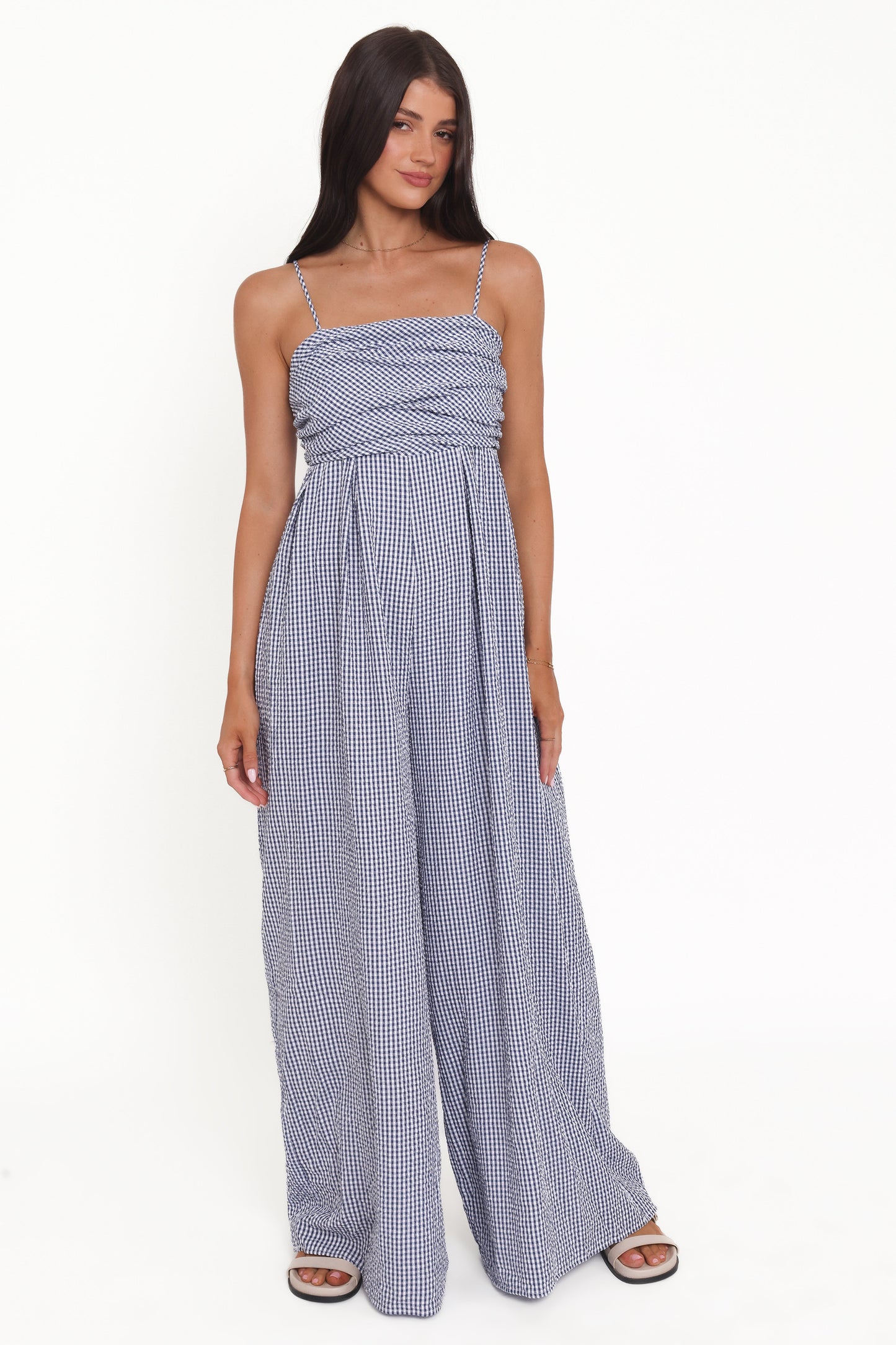 Pricilla Jumpsuit - Blue Gingham
