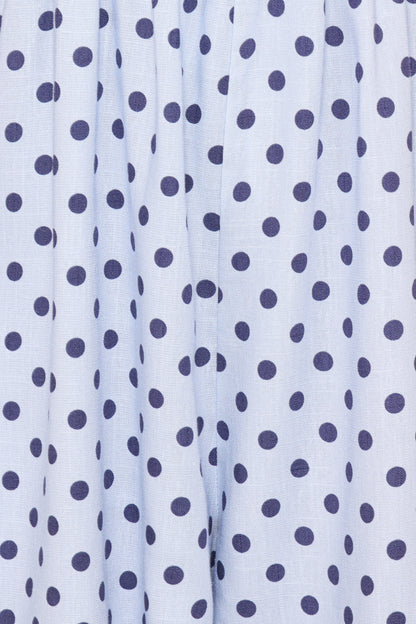 Quinley Romper - Blue Polka Dot