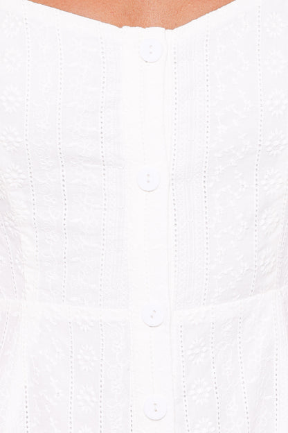 Reesa Romper - White Embroidery
