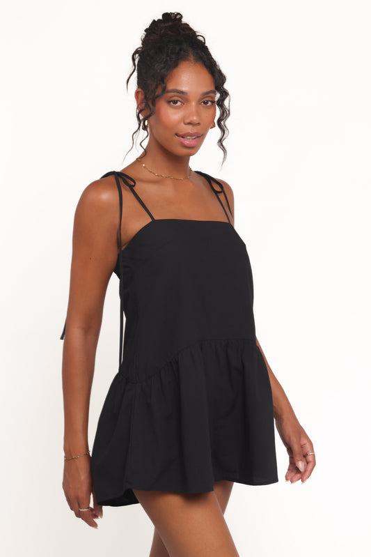 Rubie Tie Shoulder Romper - Black