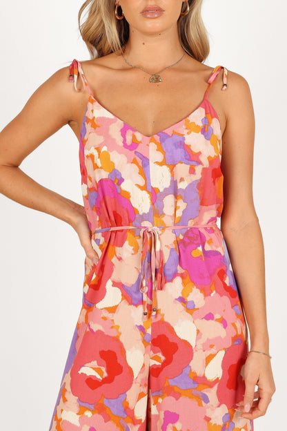 Zahara Wide Leg Jumpsuit - Floral