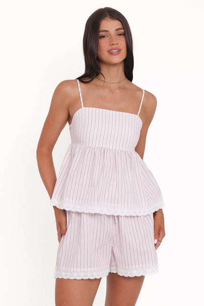 Bridie Short Set - Pink Stripe