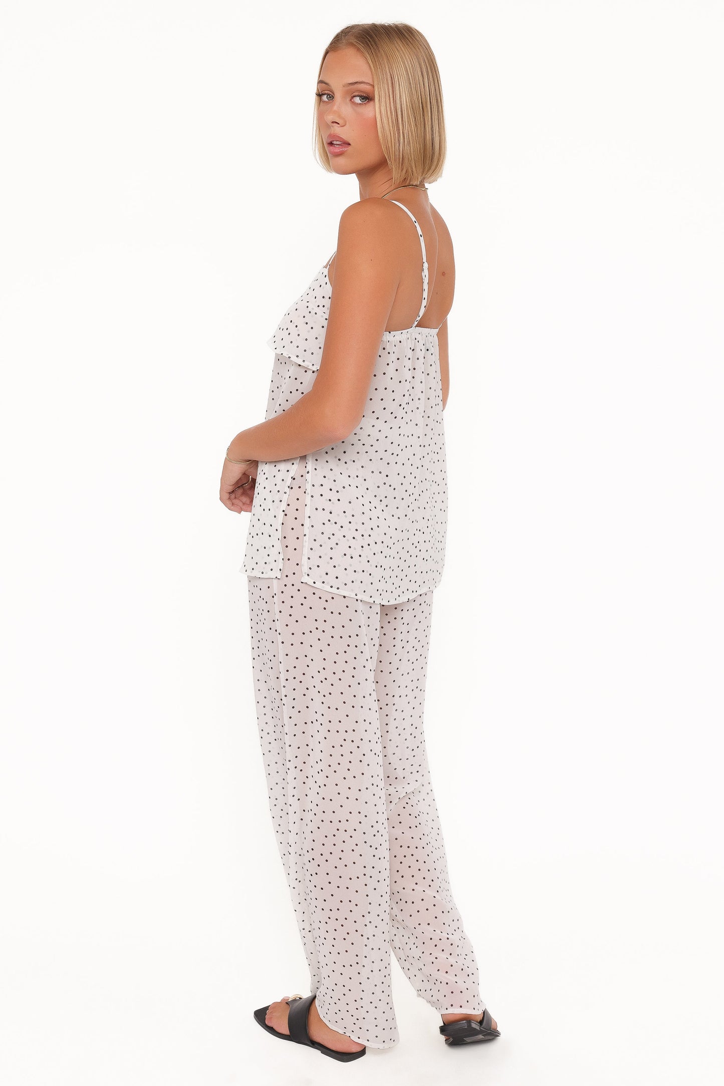 Hazel Pant Set - Cream Polka Dot