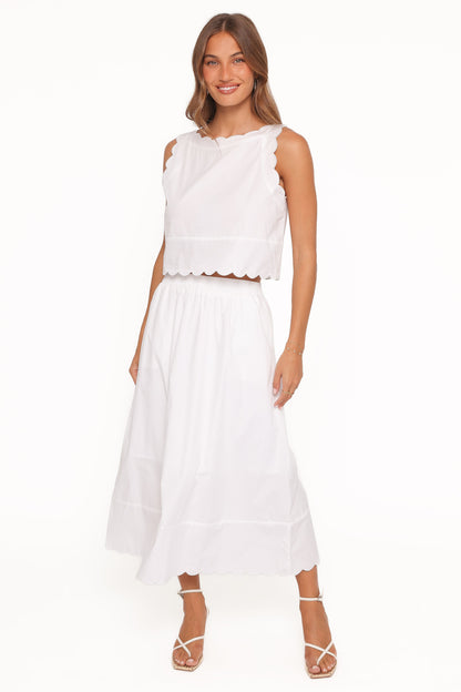 Heather Maxi Skirt Set - White