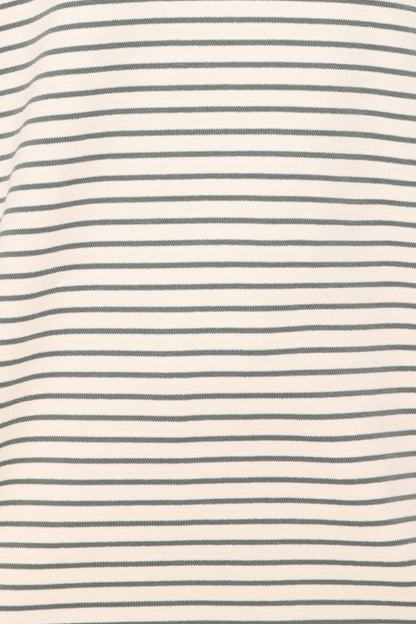 Hellen Stripe Short Set - Cream/Green Stripe