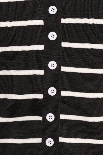 Juna Knitted Pant Set - Black White Stripe