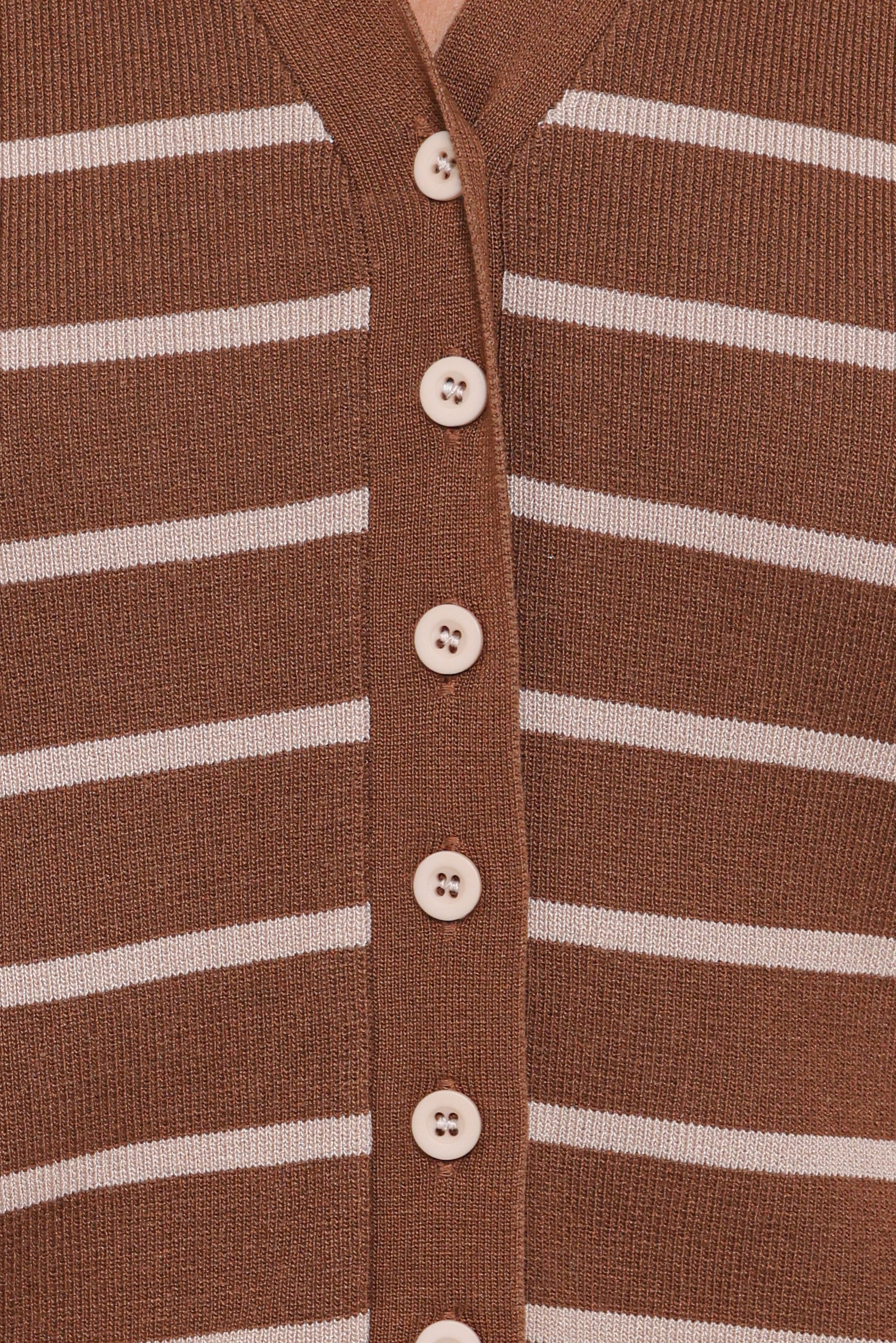 Juna Knitted Pant Set - Brown/Cream Stripe