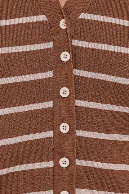Juna Knitted Pant Set - Brown/Cream Stripe
