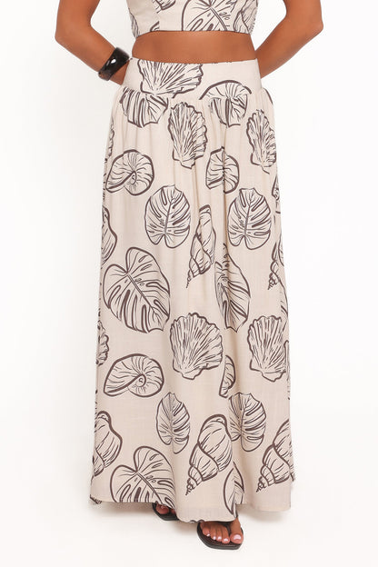 Kristy Maxi Skirt Set - Cream Shells