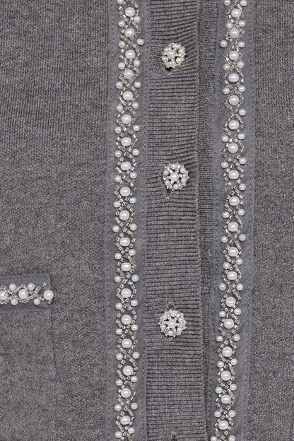 Lumi Pleated Skirt Sweater Set - Grey