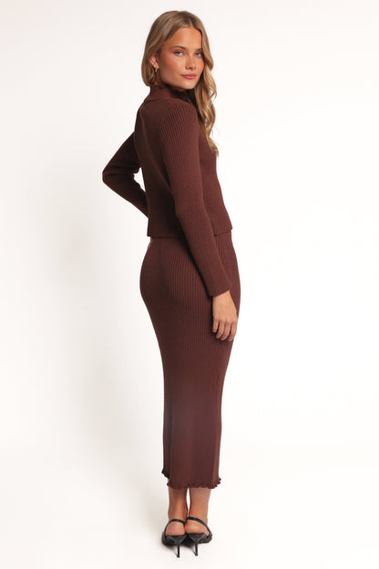 Payton Knitted Set - Chocolate Brown