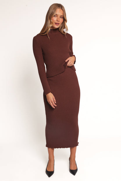 Payton Knitted Set - Chocolate Brown