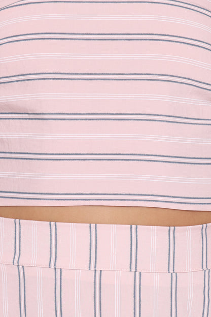 Serafina Two Piece Set - Pink/Blue Stripe